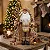Papai Noel Com Cajado Dourado Marrom Guizo 45 Cm Luxo Natal - Imagem 2