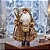 Papai Noel Com Cajado Dourado Marrom Guizo 45 Cm Luxo Natal - Imagem 8