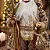 Papai Noel Com Cajado Dourado Marrom Guizo 45 Cm Luxo Natal - Imagem 5