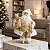 Papai Noel Boneco Luxo 30cm Com Saco Guizo Paetê Dourado - Imagem 3
