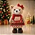 Urso De Pelúcia Fêmea Natalino 40cm Enfeite Boneco Natal Cachecol - Imagem 1