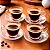 Jogo 6 Xícaras De Café Com Pires Vidro Canelado 90ml Branco - Imagem 2