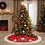Saia Tapete Tecido Bordado Árvore Natal Modelo Luxo 90 Cm Rio Master Vermelho Papai Noel - Imagem 2