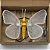 Borboleta Gigante Led 40cm Bivolt Branco Quente Movimento Cúpula Estrutura Amarelo E Transparente - Imagem 7