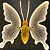 Borboleta Gigante Led 40cm Bivolt Branco Quente Movimento Cúpula Estrutura Amarelo E Transparente - Imagem 1