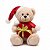 Urso De Pelúcia Luxo 20cm Papai Noel Natal Caixa De Presente - Imagem 1