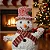 Boneco De Neve 30cm Modelo Luxo Aramado Tecido 5 Led Bivolt - Imagem 6