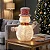 Boneco De Neve 30cm Modelo Luxo Aramado Tecido 5 Led Bivolt - Imagem 5