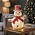Boneco De Neve 40cm Modelo Luxo Aramado Tecido 10 Led Bivolt - Imagem 2