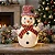Boneco De Neve 40cm Modelo Luxo Aramado Tecido 10 Led Bivolt - Imagem 5
