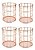 Kit Com 4 Porta Treco Pincel Talher Lápis Em Metal Rose Gold - Imagem 1