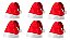 Kit 6 Touca Gorro De Papai Noel 100% Feltro 28x40 Cm - Imagem 1