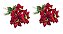 Kit 6 Buquês Flor De Natal Vermelho Bico De Papagaio 30 Cm - Imagem 4