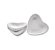 Jogo 3 Mini Bowl Enfeite Decorativo Coração Porcelana Branco - Imagem 2