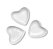 Jogo 3 Mini Bowl Enfeite Decorativo Coração Porcelana Branco - Imagem 1