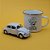 Kit Miniatura Fusca e Caneca Esmaltada Que nunca falte café - Branco - Imagem 1