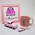 Kit Caneca Esmaltada Rosa - Chaveiro, quadro e Miniatura de Fusca - Que nunca falte café - Imagem 1