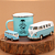Kit Miniatura Kombi, chaveiro e Caneca Esmaltada Azul - Imagem 1
