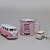 Kit Miniatura Kombi, chaveiro e Caneca Esmaltada Good Vibes Rosa - Imagem 1