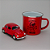 Kit Caneca Esmaltada e Miniatura Fusca Vermelho - Imagem 1