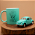Kit Caneca e Miniatura Fusca Verde Turquesa - Imagem 1
