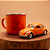 Caneca e Miniatura Fusca Laranja - Imagem 1