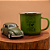 Kit Miniatura Fusca e Caneca Esmaltada Que nunca falte café Verde - Imagem 1