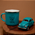 Kit Miniatura Fusca e Caneca Esmaltada Que nunca falte café Verde - Imagem 1