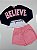 Conjunto Infantil Feminino Believe – Blusa Manga Longa e Short Neon j3858 - Imagem 2