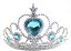 Tiara Coroa Princesa Prateada Strass Azul Festa Fantasia - Imagem 2