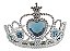 Tiara Coroa Princesa Prateada Strass Azul Festa Fantasia - Imagem 4
