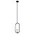 Lustre Pendente Bola Vidro Champagne Metal Preto 1XG9 Bivolt PD1333PT - Imagem 1