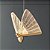 Lustre Pendente Borboleta Cristal Dourado LED 3W 3000K Bivolt - Imagem 2