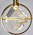 Lustre Pendente Cubo Cristal Dourado LED 5W 3000K Bivolt - Imagem 3