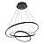 Lustre Pendente Moderno 3 Anéis LED 60W Preto Branco Quente Bivolt 9001-3P - Imagem 4