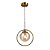 Lustre Pendente Jabuticaba Aro Globo Dourado 25cm E14 Bivolt TY6910 - Imagem 1