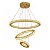 Lustre Pendente 3 Anéis LED 60W Dourado Duplo 3000K Bivolt - Imagem 1