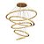 Lustre Pendente 5 Anéis LED 96W Dourado Duplo 3000K Bivolt - Imagem 1