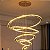 Lustre Pendente 5 Anéis LED 96W Dourado Duplo 3000K Bivolt - Imagem 2