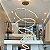 Lustre Pendente 5 Anéis LED 96W Dourado Duplo 3000K Bivolt - Imagem 5