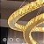 Lustre Pendente 5 Anéis LED 96W Dourado Duplo 3000K Bivolt - Imagem 8
