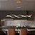 Lustre Pendente Moderno LED 30W Onda Dupla Dourado Multicor Bivolt - Imagem 6