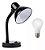 KIT Luminária de Mesa Base Abajur Haste Articulada Preta + Bulbo 9W Branco Quente Bivolt - Imagem 1
