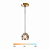 Lustre Pendente LED 3W Cúpula Vidro Dourado Multicor Bivolt - Imagem 1