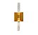Arandela LED 6W Tubo Duplo Cristal Dourado 3000K Bivolt - Imagem 1