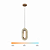 Lustre Pendente LED 3W Oval Acrílico Dourado Multicor Bivolt - Imagem 1