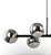 Lustre Pendente Jabuticaba 6 Globos Vidro Fumê Preto G9 Bivolt - Imagem 4