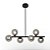 Lustre Pendente Jabuticaba 6 Globos Vidro Fumê Preto G9 Bivolt - Imagem 1