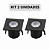 KIT 2 Mini Spot LED 1W Móvel Quadrado Direcionável Preto 3000K Bivolt - Imagem 1