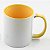 Caneca Cerâmica para Sublimação Branca com Alça e Interior Amarela 325 ML-Mecolour - Imagem 1